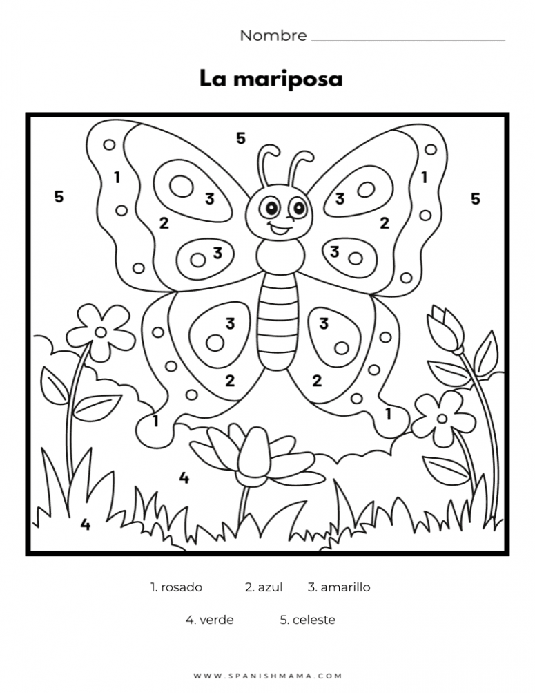 The Colors in Spanish: Printable Worksheets and Flashcards