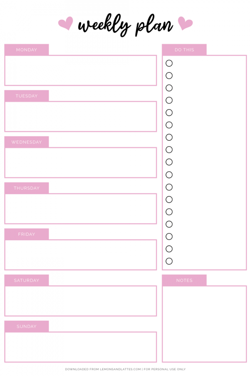 The Cutest Weekly Planner Printables in   Weekly planner