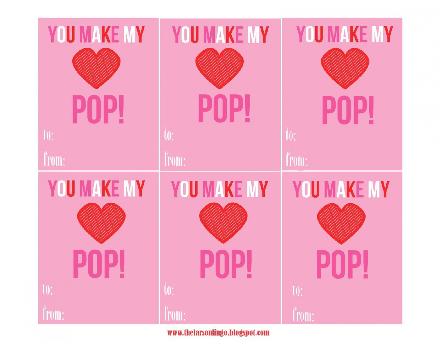 The Larson Lingo: You make my Heart Pop {Free Printable