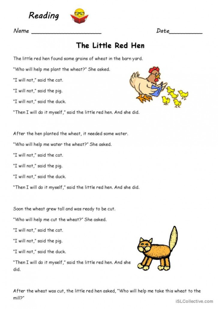 The Little Red Hen: English ESL worksheets pdf & doc