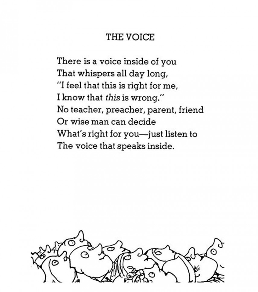 The Voice  Silverstein poems, Shel silverstein poems, Shel