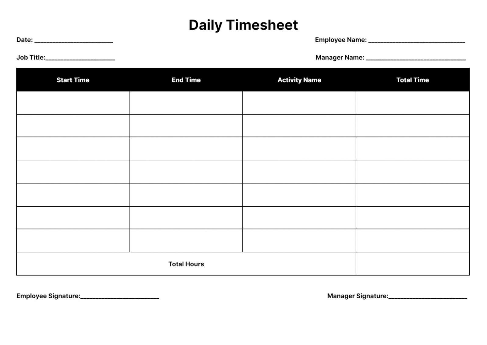 Timesheet Templates: Download & Print for Free!