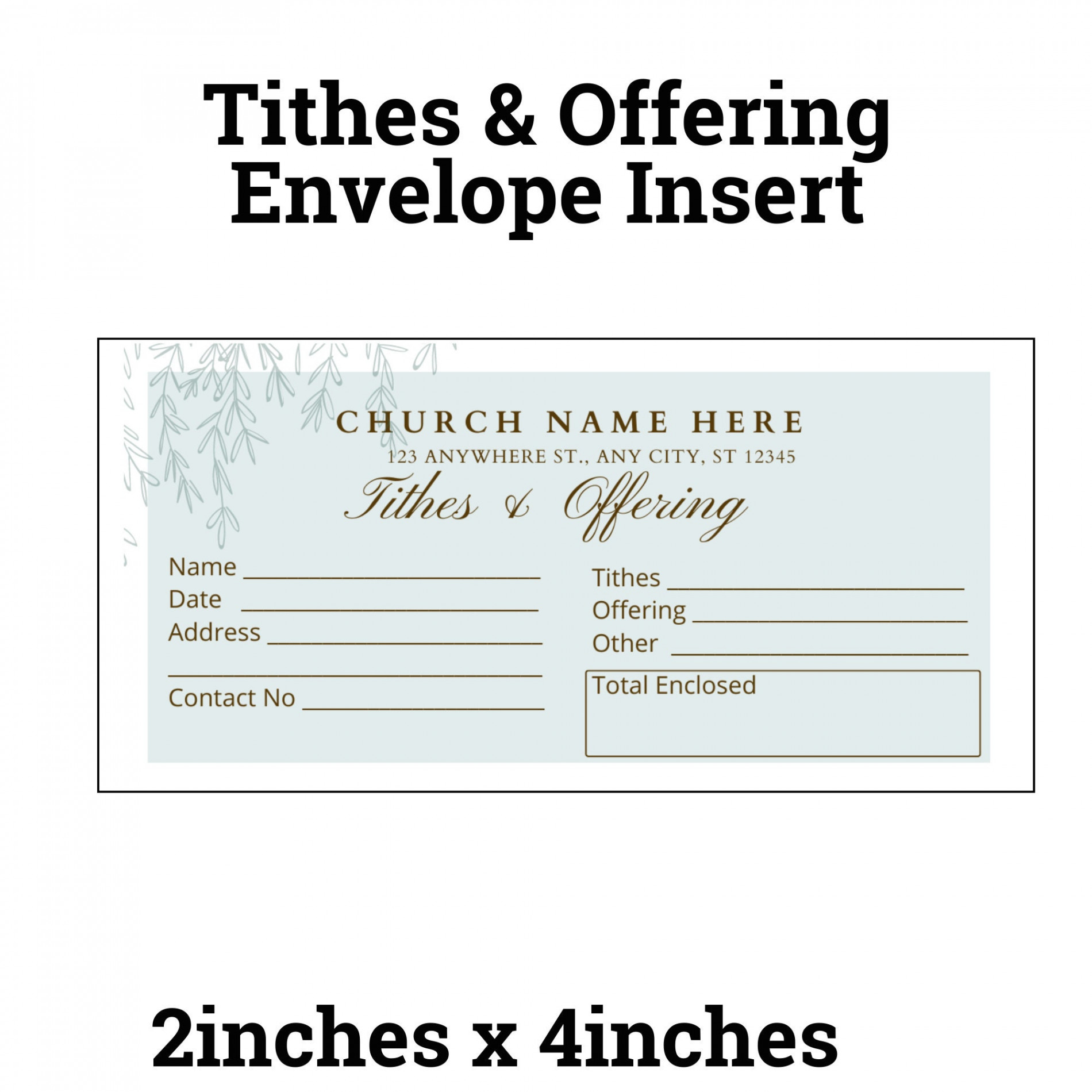 Tithes and Offering Envelope Insert Canva Editable Template - Etsy