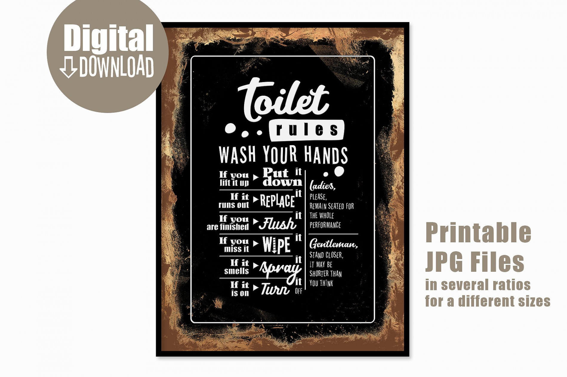 Toilet Rules - Printable ()