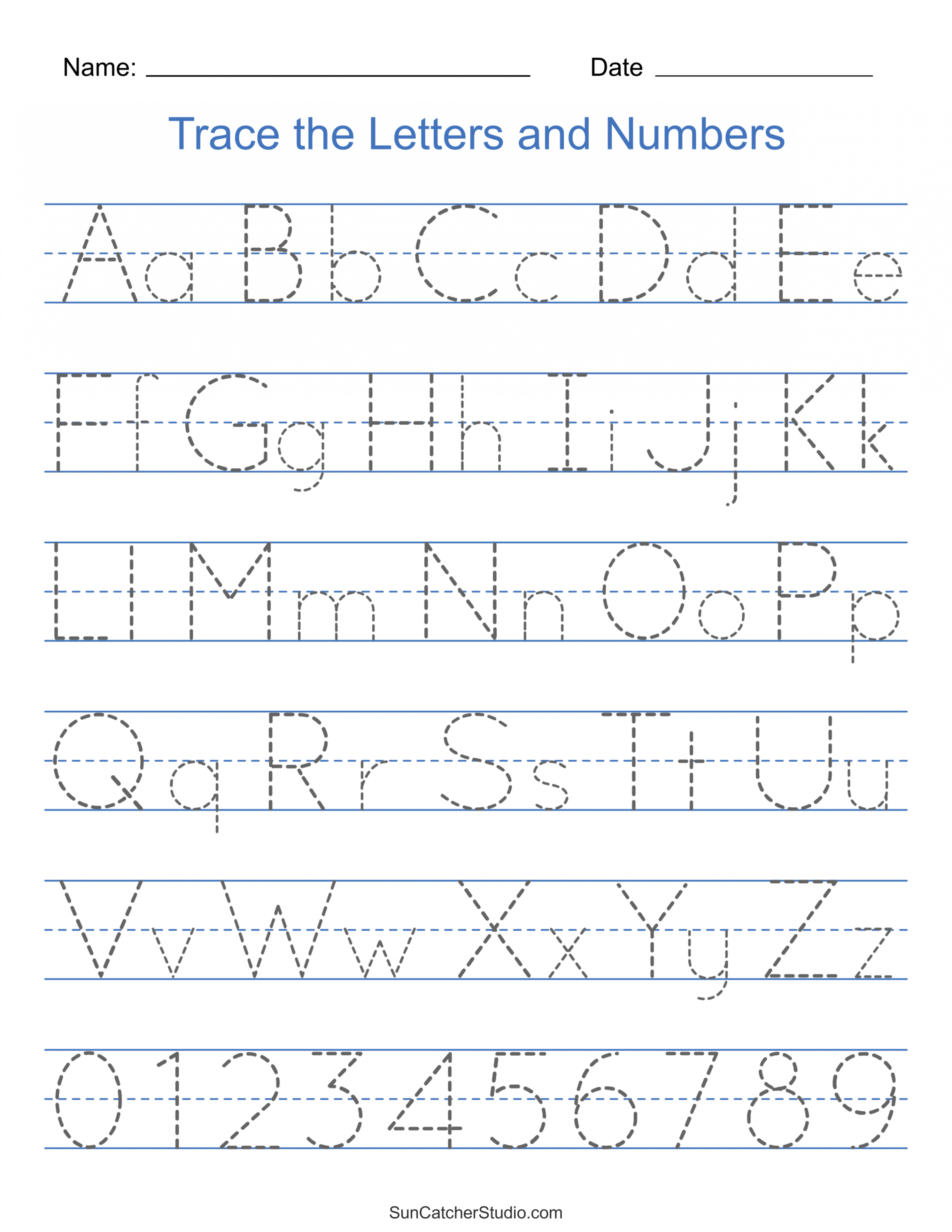 Tracing Alphabet Letters (Printable Handwriting Worksheets) – DIY