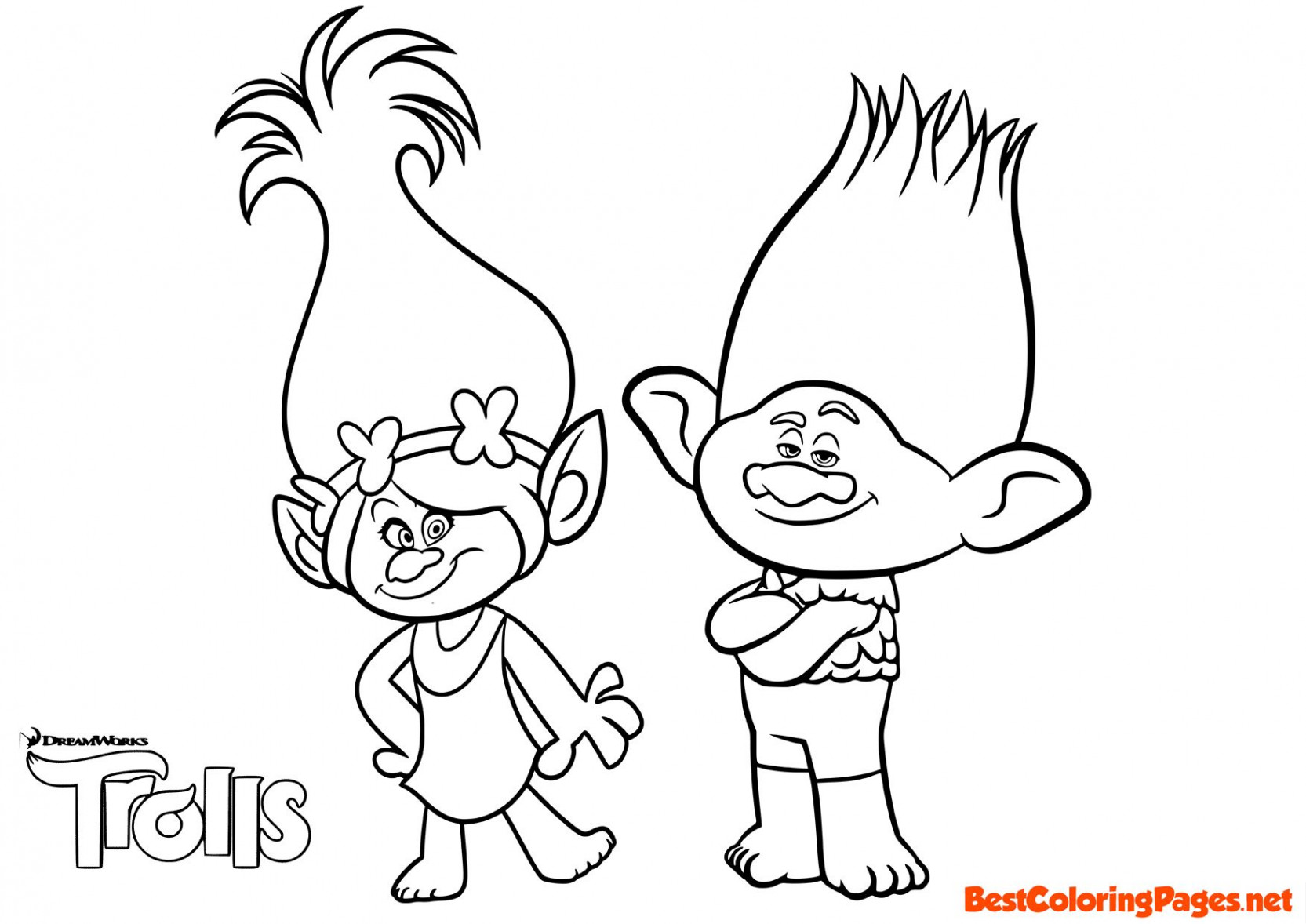 Trolls Coloring Pages - Bestcoloringpages