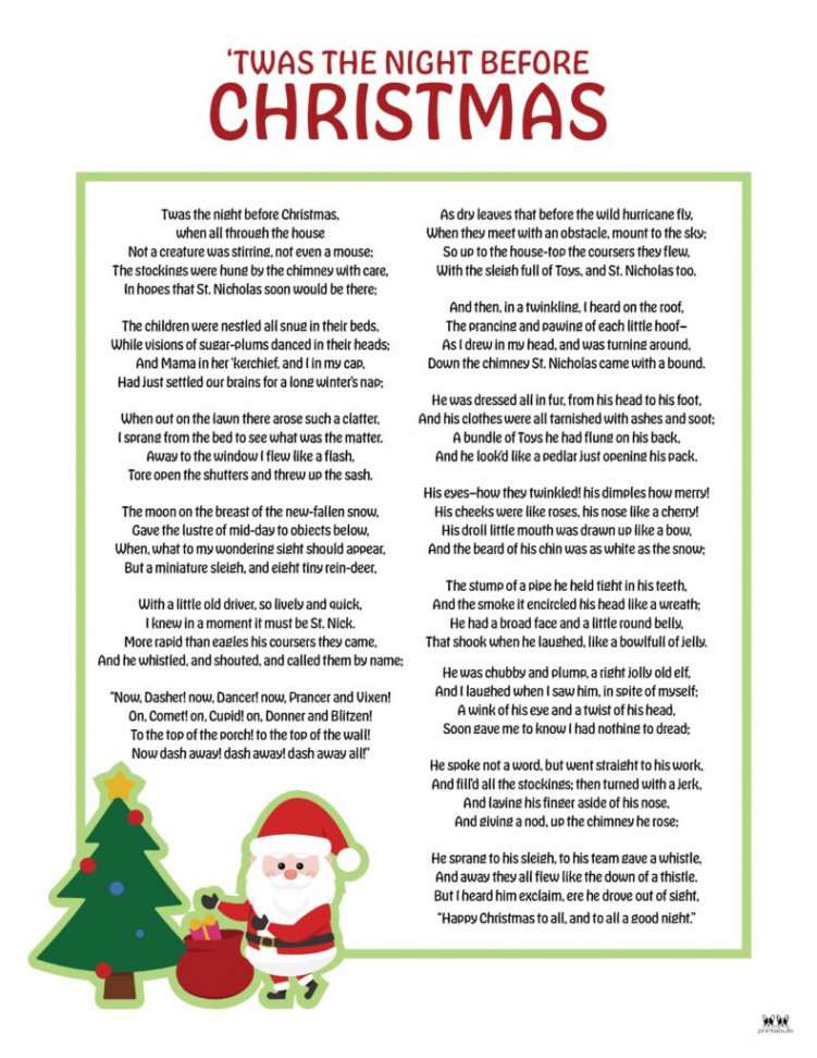 Twas The Night Before Christmas Printables  Printabulls