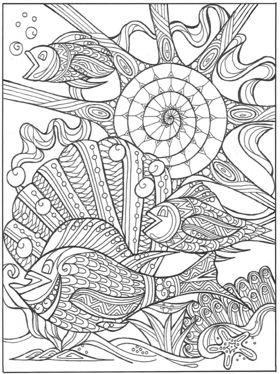 Under the Sea in Paradise Coloring Page  Beach coloring pages