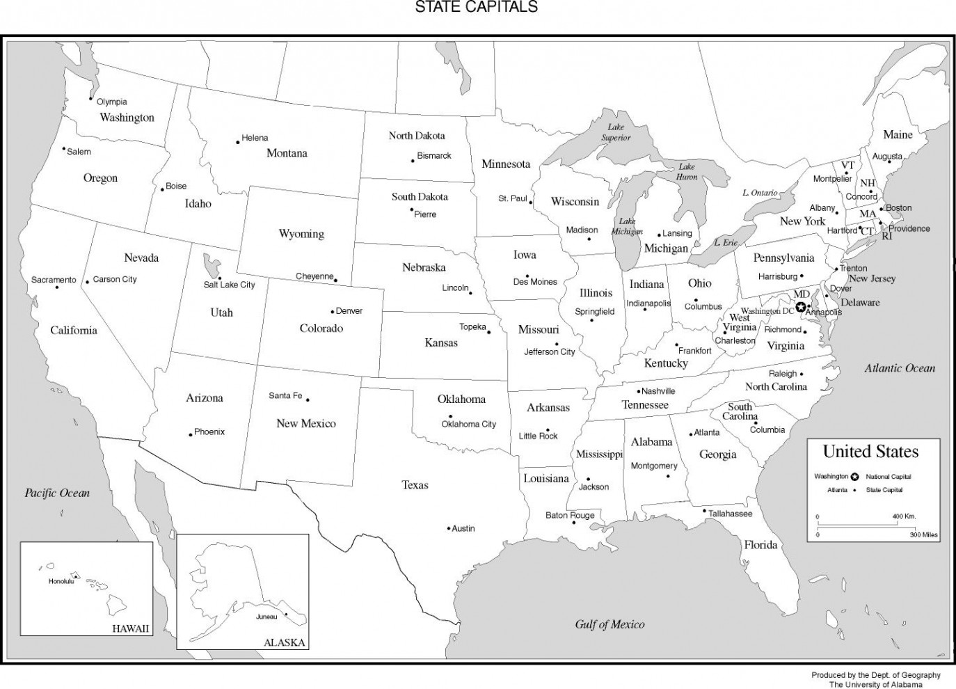 United States Labeled Map