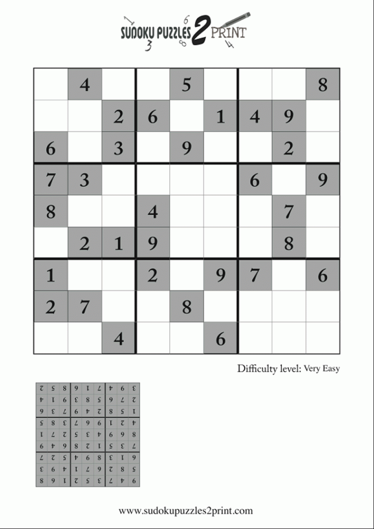 Very Easy Sudoku Puzzle to Print