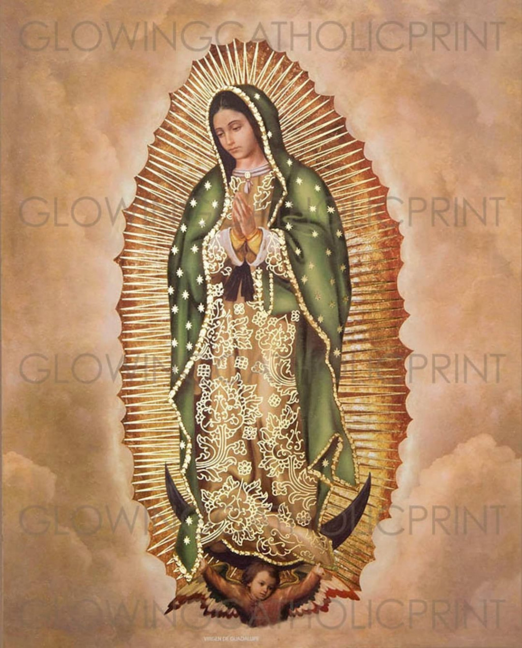 Virgen de Guadalupe Print Katholischer Kunstdruck Jungfrau - Etsy