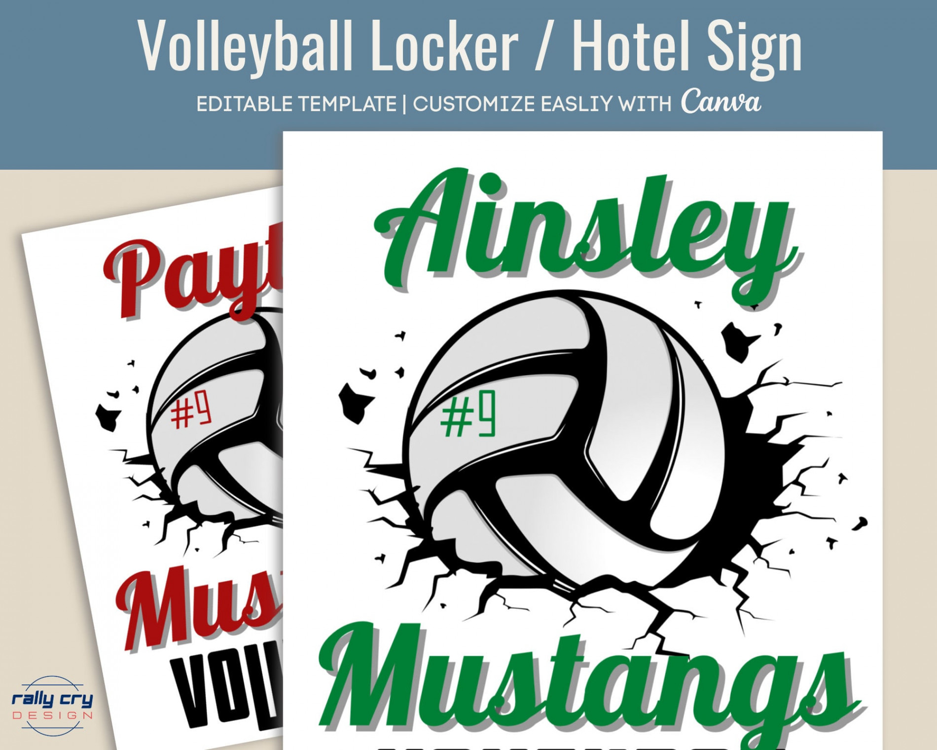 Volleyball Locker Sign Hotel Door Sign Locker Room (Download Now