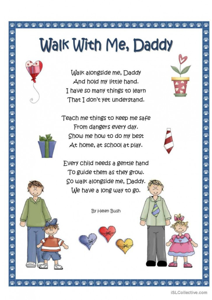 Walk With Me Daddy!: English ESL worksheets pdf & doc