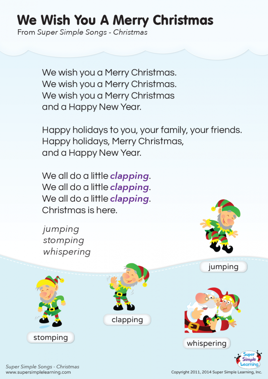 We Wish You A Merry Christmas Lyrics Poster - Super Simple