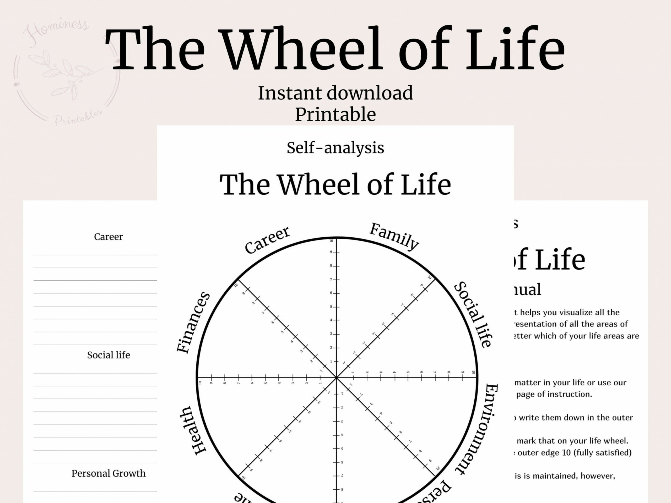 Wheel of Life Template Printable