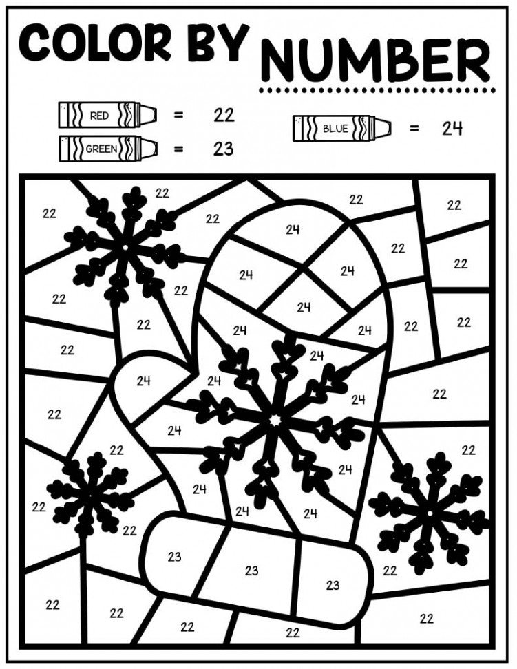 Winter Color by Number Pages - FREE - Kids Activity Zone