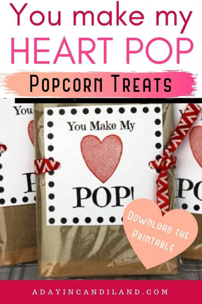 You Make my Heart POP! Valentines Day Printable - A Day In Candiland