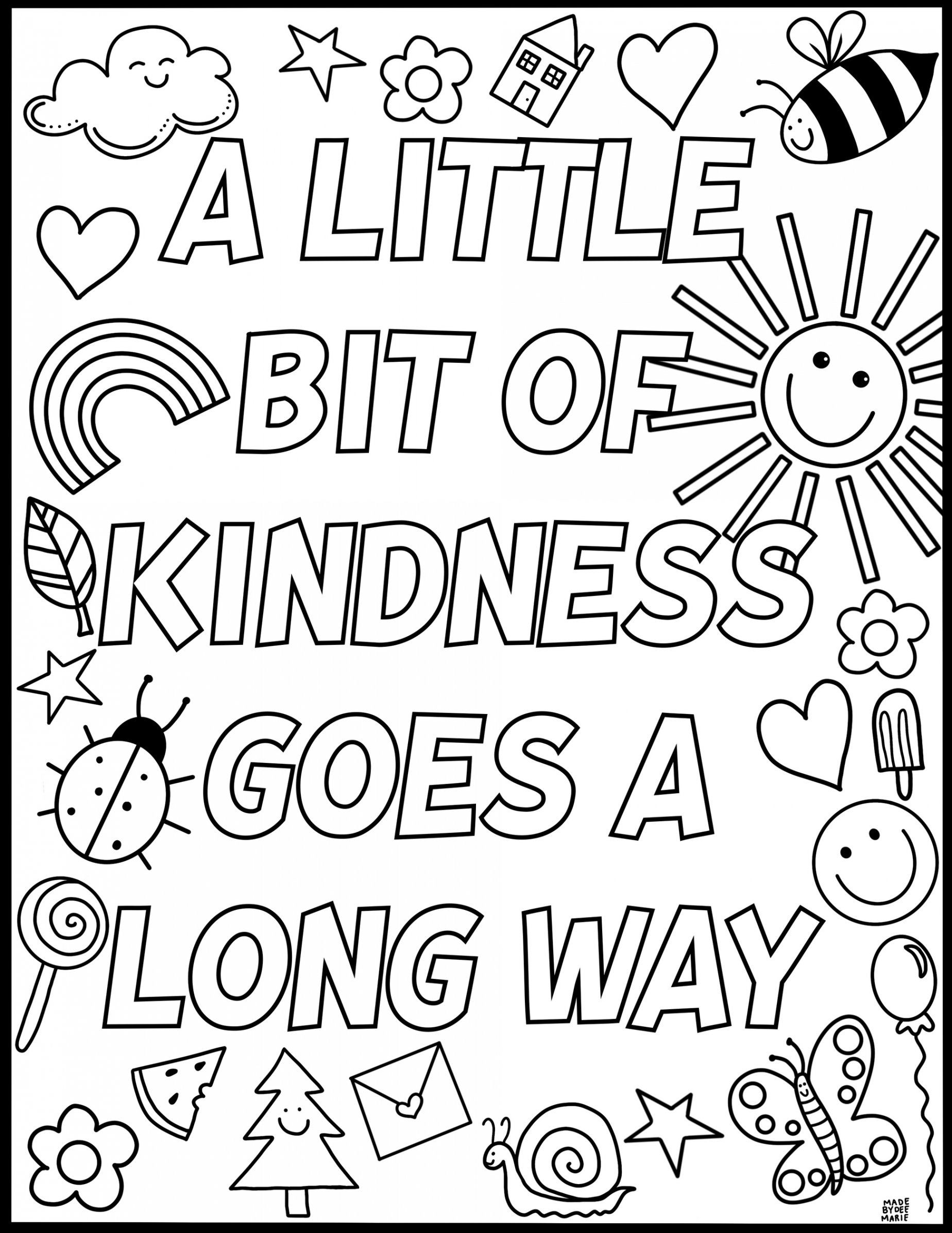 A Little Bit Of Kindness Coloring Page (Digital Download)