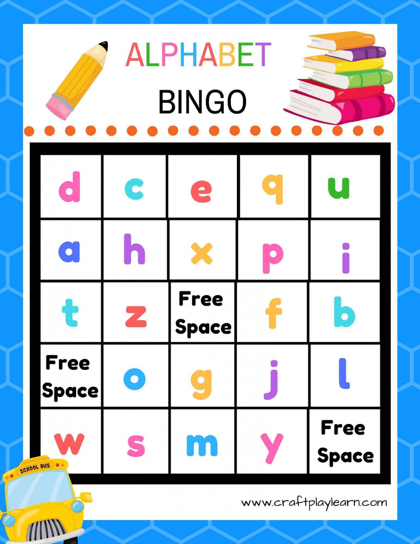 Alphabet Bingo Printable For Kids - Craft Play Learn