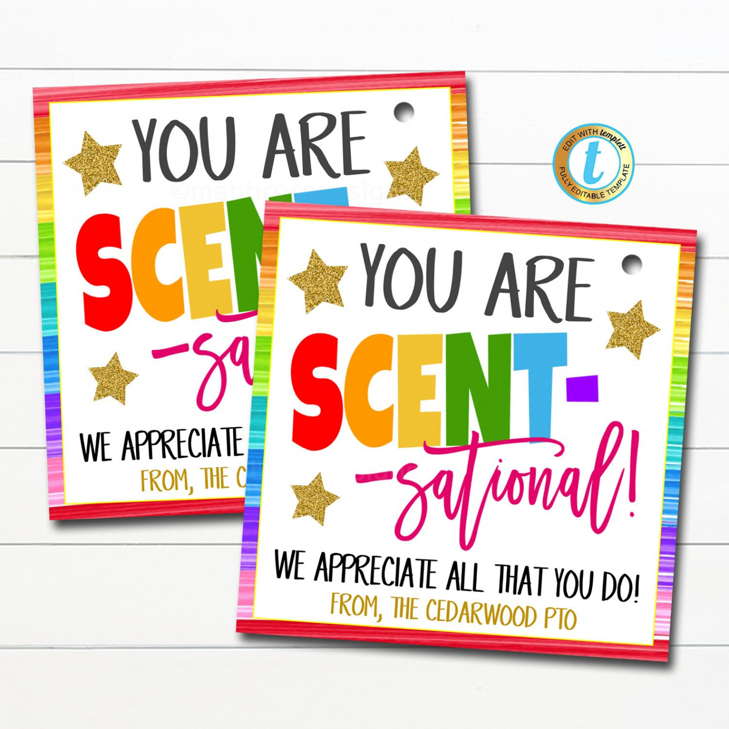 Appreciation Gift Tag, You Are Scent-sational, Employee Volunteer