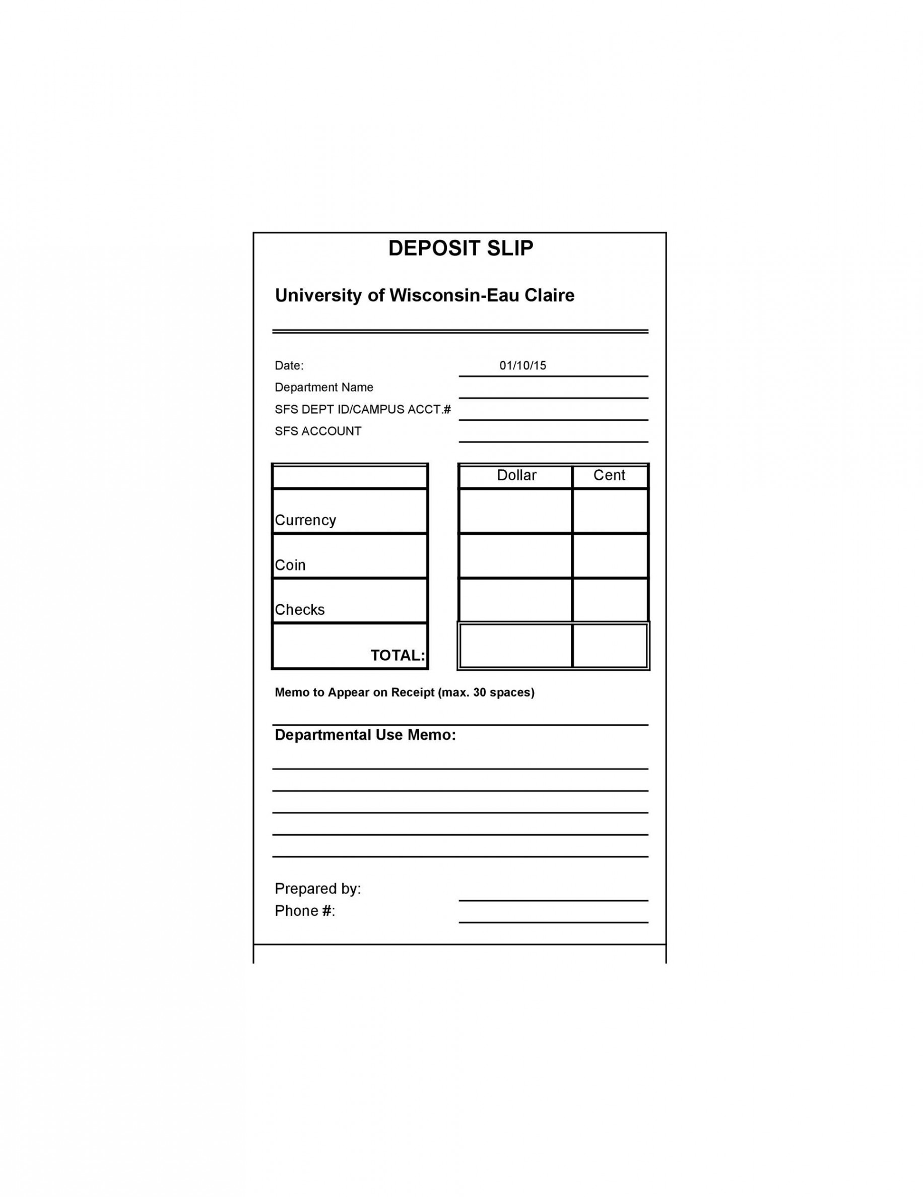 Bank Deposit Slip Templates & Examples ᐅ TemplateLab