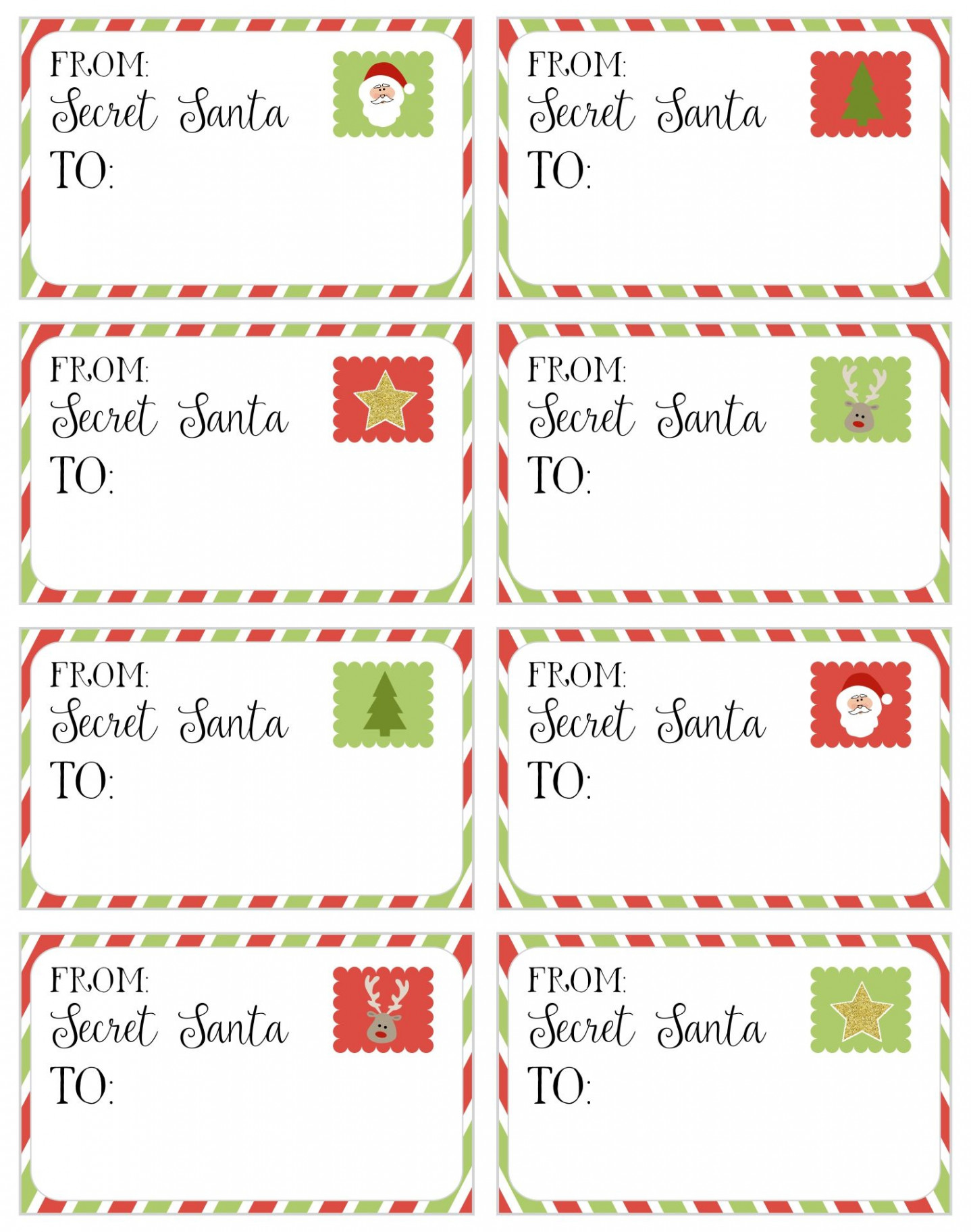 Best Printable Secret Santa Cards PDF for Free at Printablee