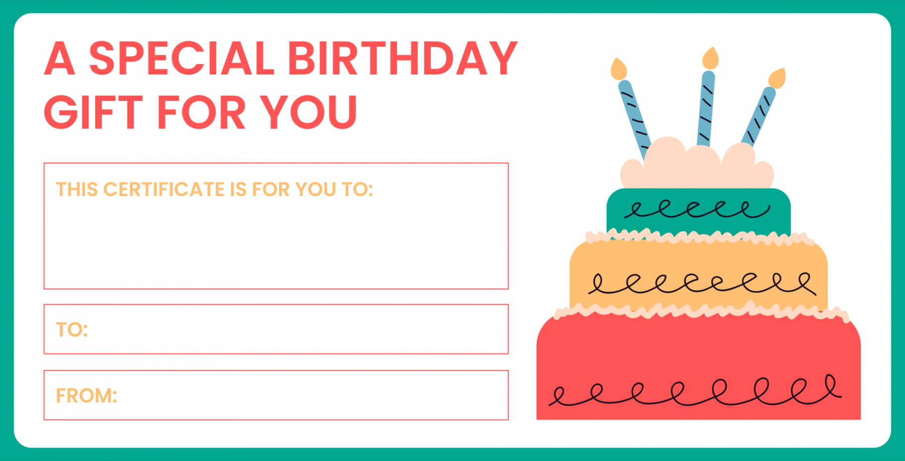 Birthday Certificate Gift Voucher Template Free  Free printable