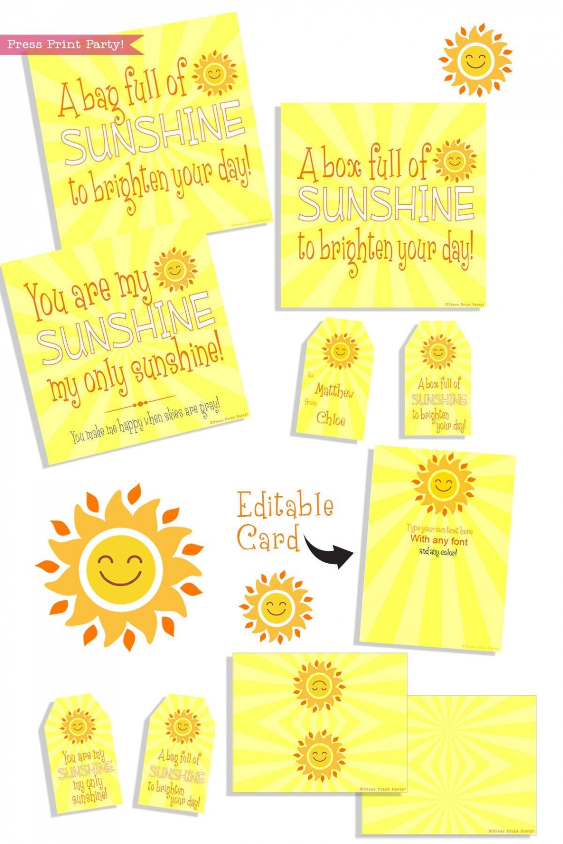 Box of Sunshine Printables, Gute Besserung Pflegepaket