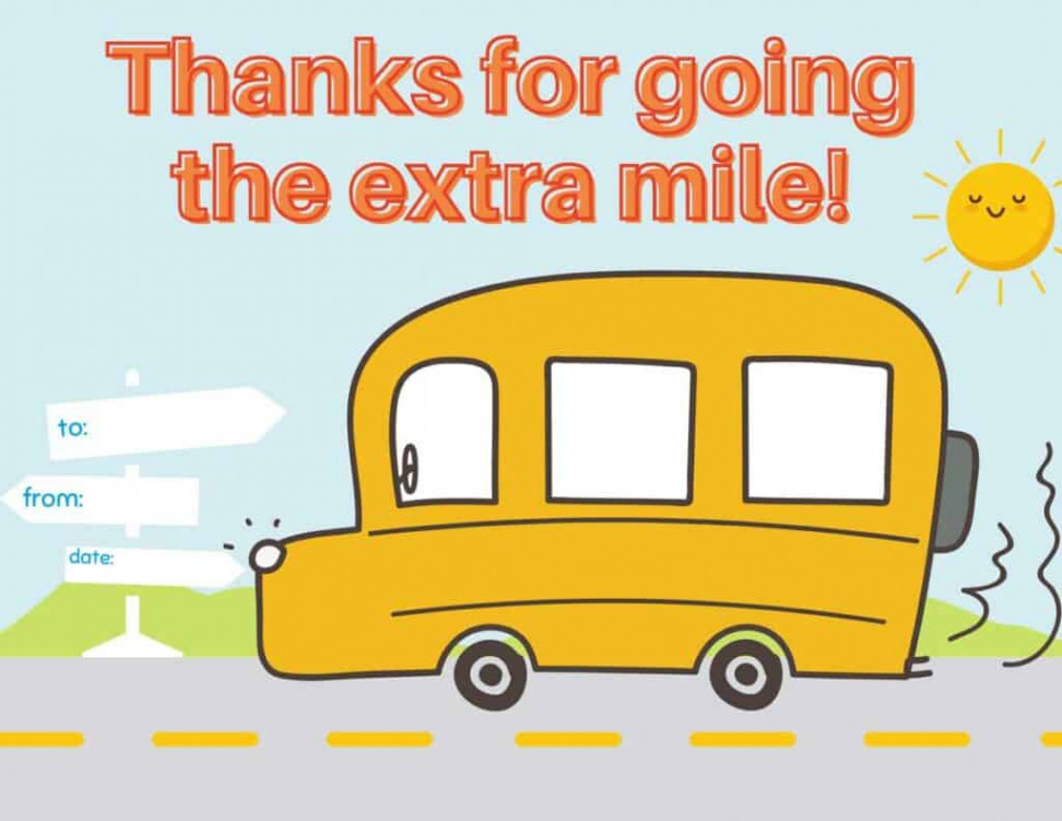 Bus Driver Thank You Printable - South Georgia Style