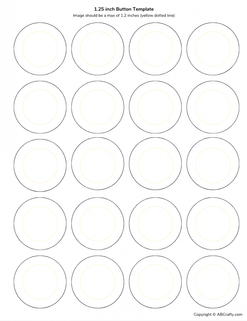 Button Template in  Sizes - Free Download - AB Crafty