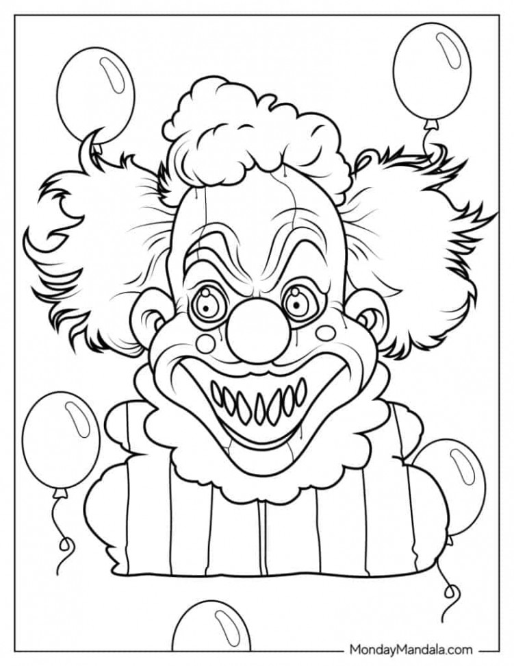 Clown Coloring Pages (Free PDF Printables)