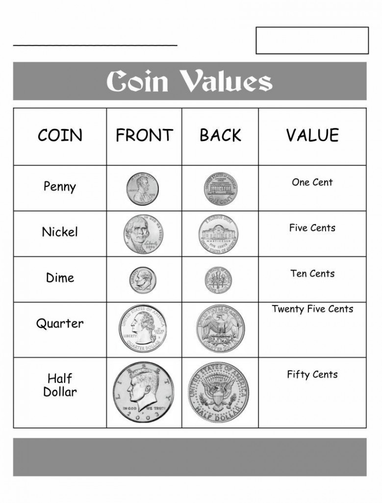 Coin Value Chart Worksheets  Money chart, Math notes, Coin value