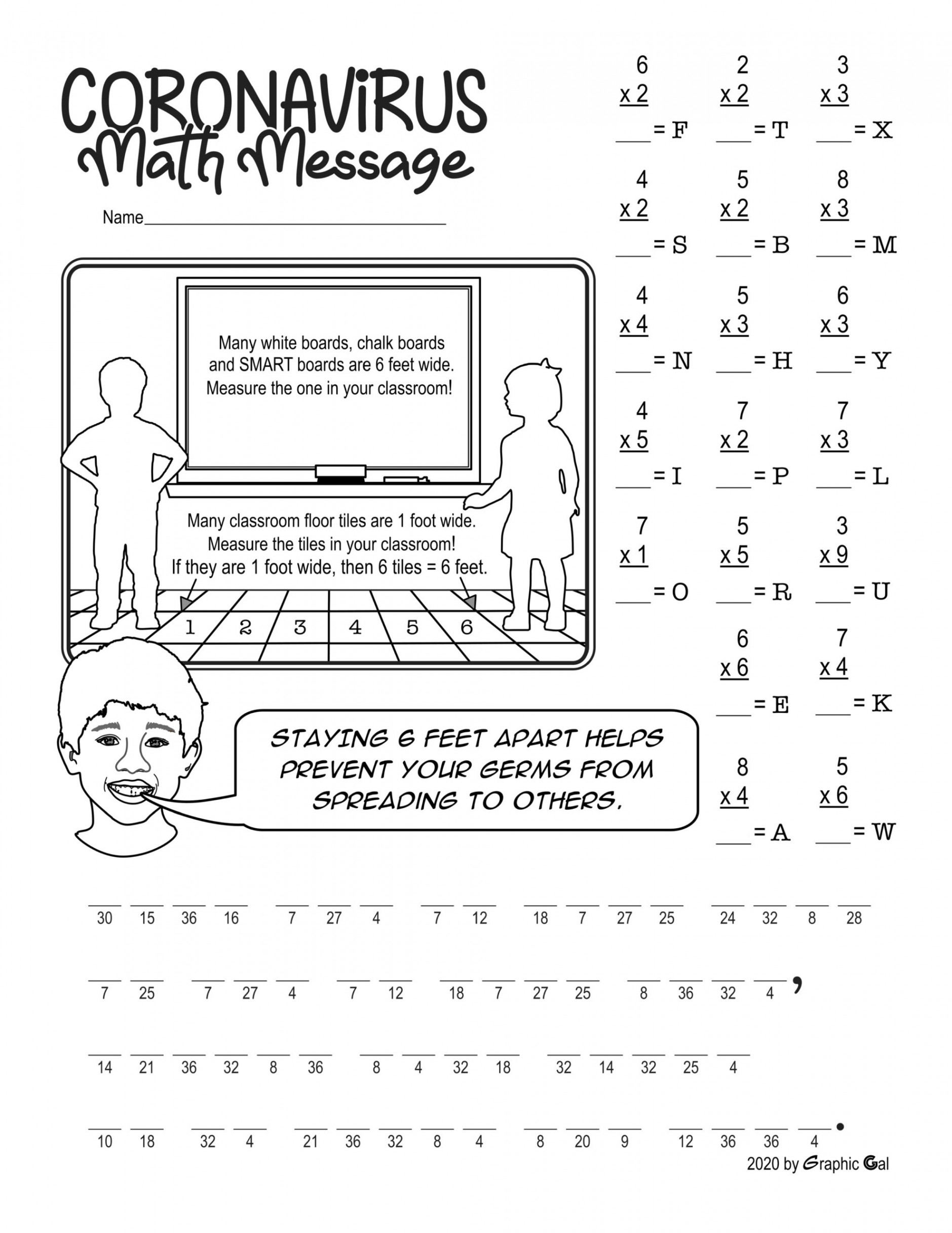 Covid Math Mystery Multiplication Practice