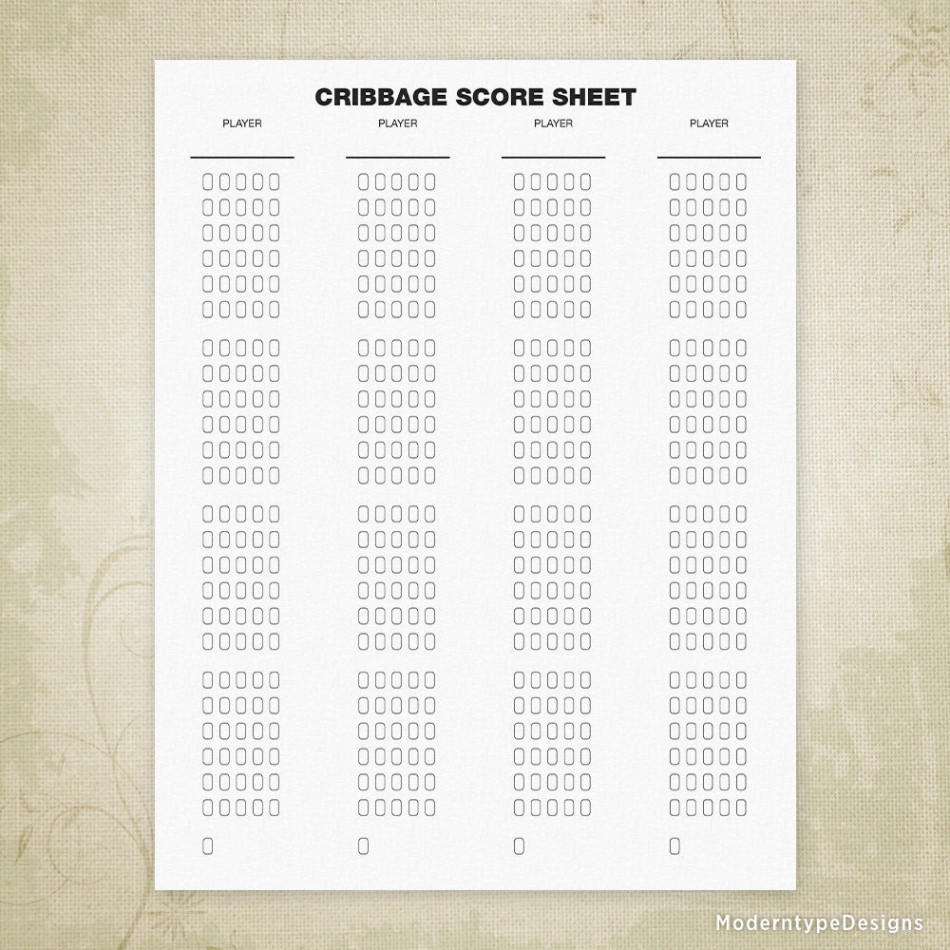 Cribbage Score Sheet Printable Form