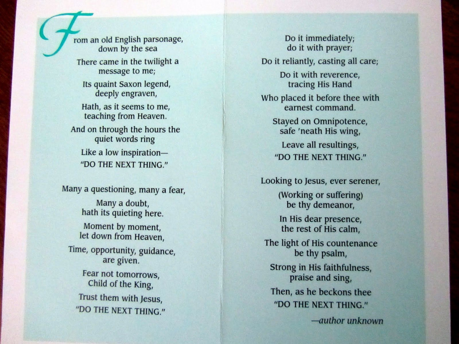 Do the Next Thing Poem  Poems, Bible study, Messages