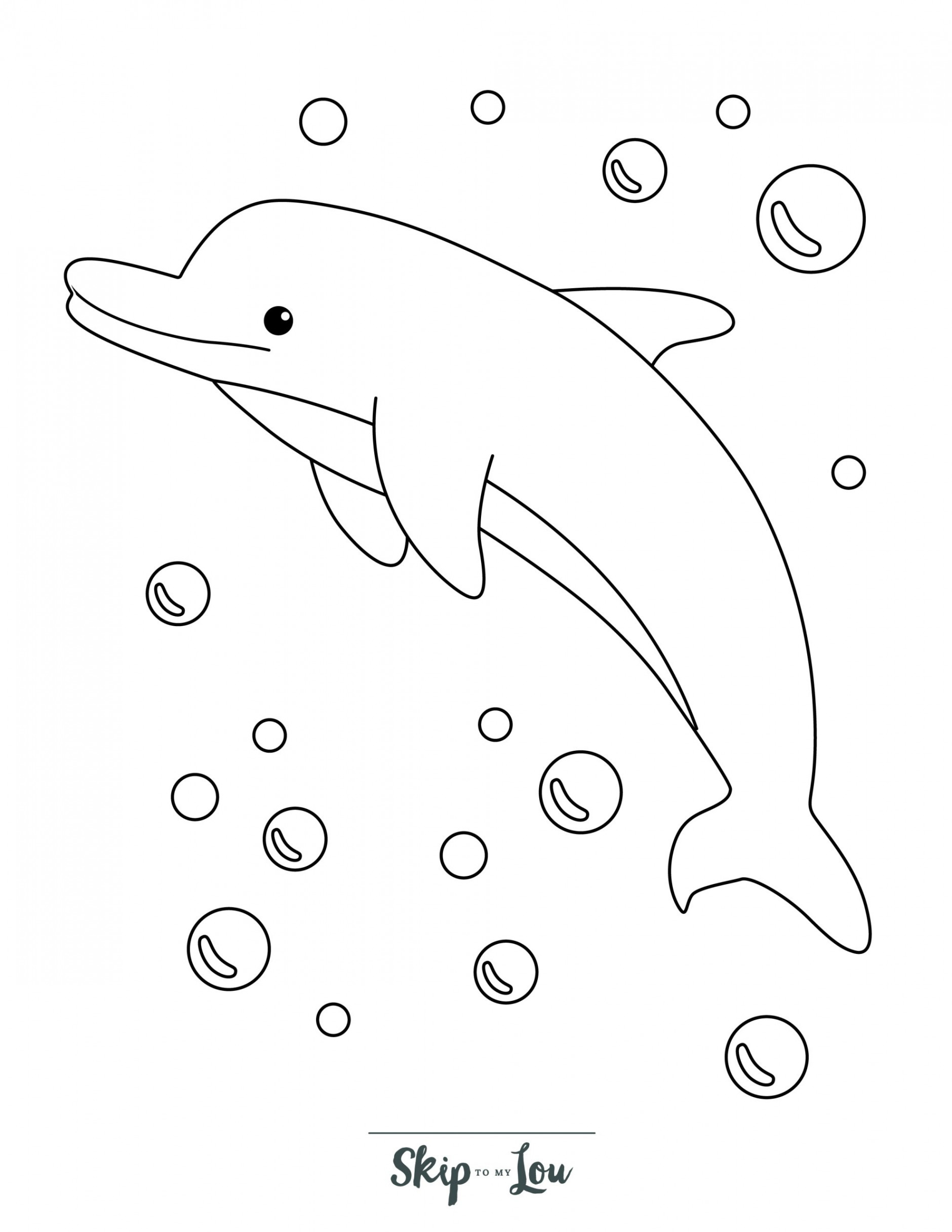 Dolphin Coloring Pages - Free Printable Images for Kids  Skip To