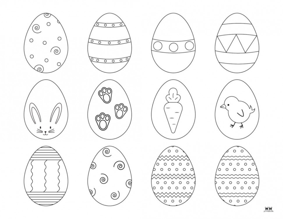 Easter Egg Templates & Coloring Pages -  FREE Pages  Printabulls