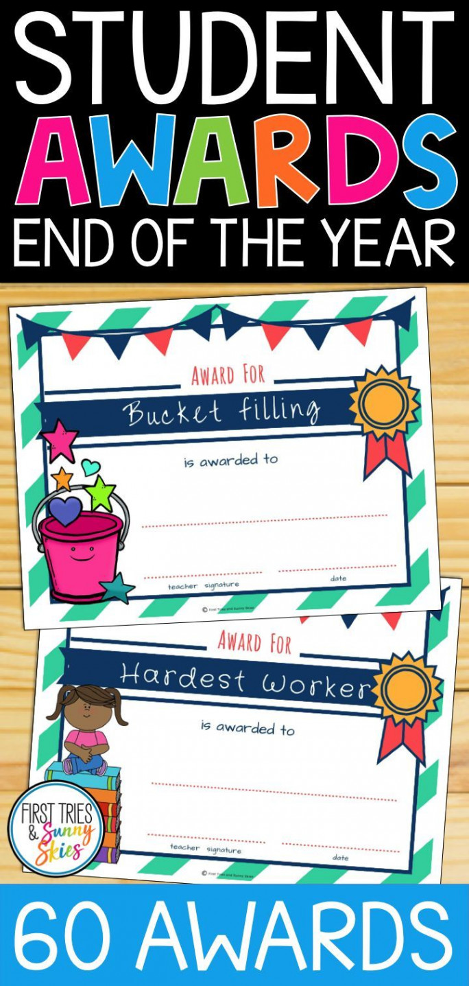 End of the Year Awards - Printable Student Awards - Classroom