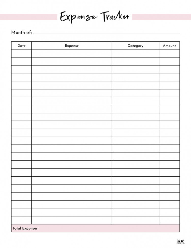 Expense Tracker Printables -  FREE Options  Printabulls