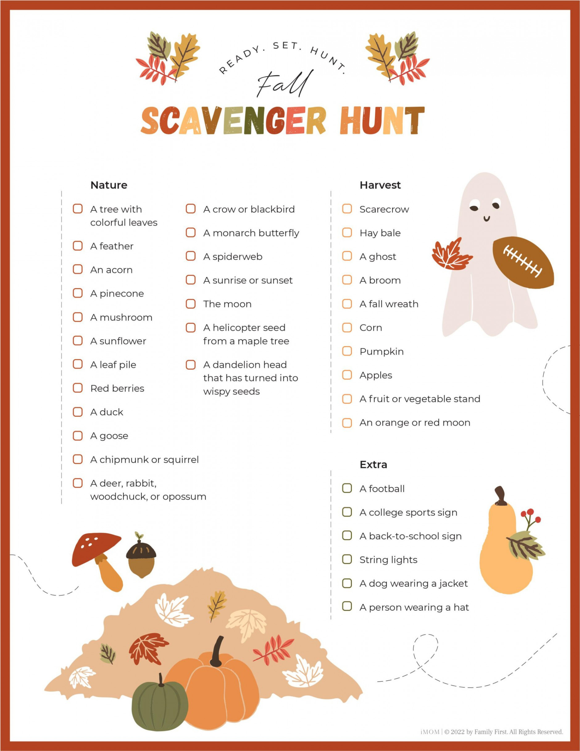 Fall Scavenger Hunt Printable for Kids - iMOM