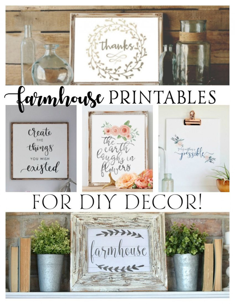 Free Farmhouse Printables for DIY Decor!  Printable decor, Diy