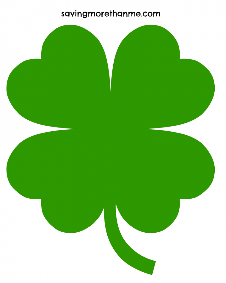 Free four leaf clover template (three options) + bonus Irish wall