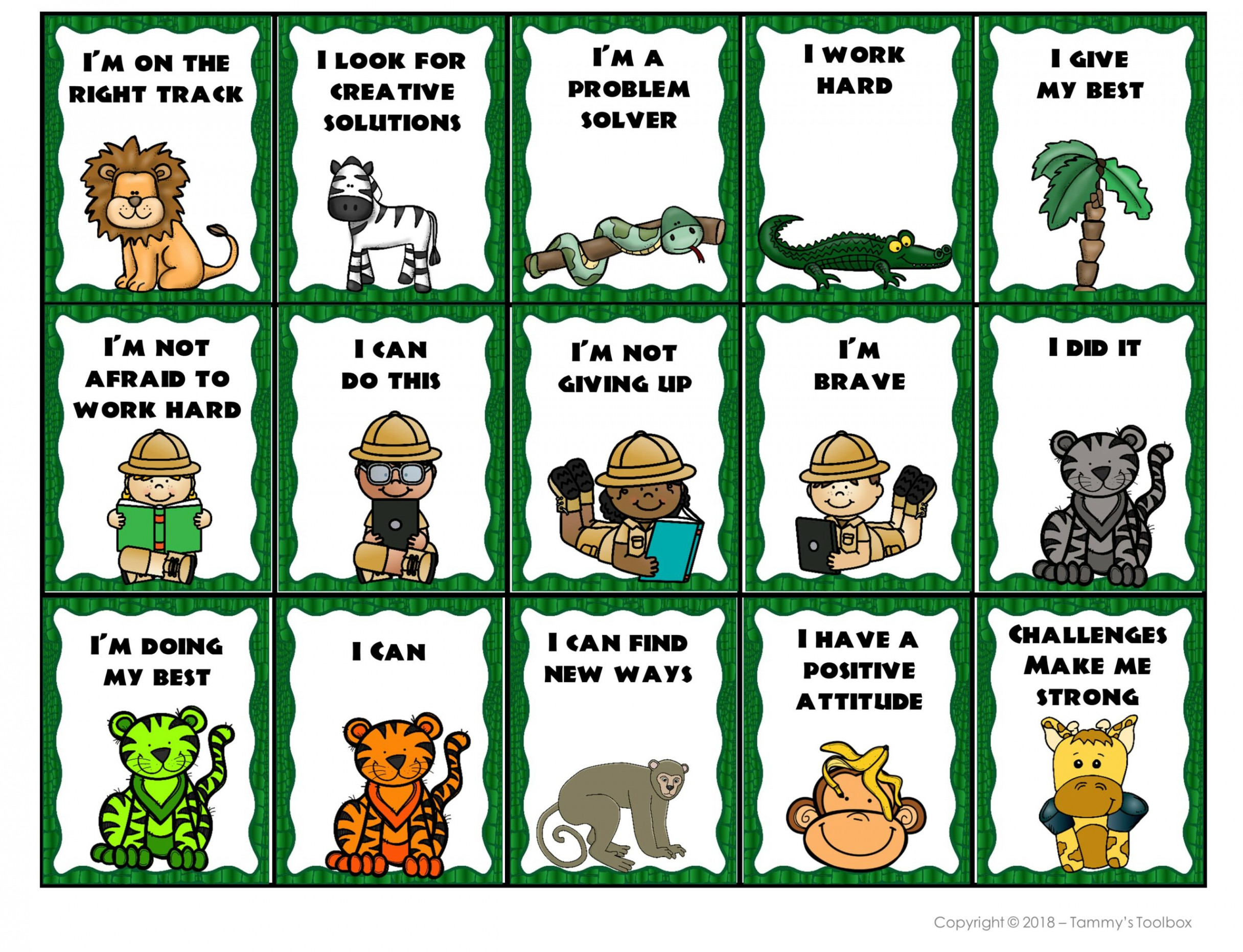 Free Growth Mindset Reward Tags in Safari Theme  Made By Teachers