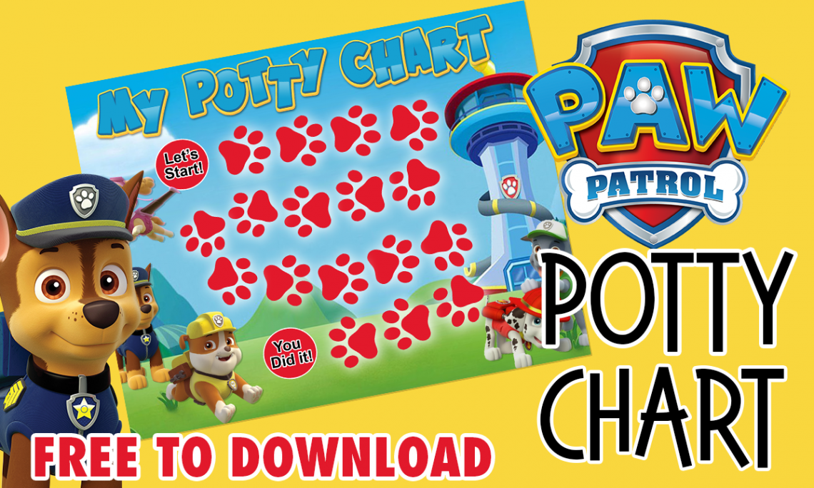 Free Paw Patrol Potty Training Chart  Ellierosepartydesigns