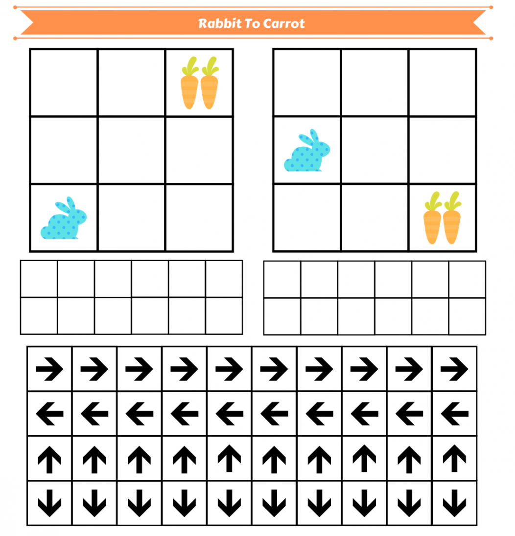 Free Printable Coding Activity for Beginners - Rabbit to Carrot in