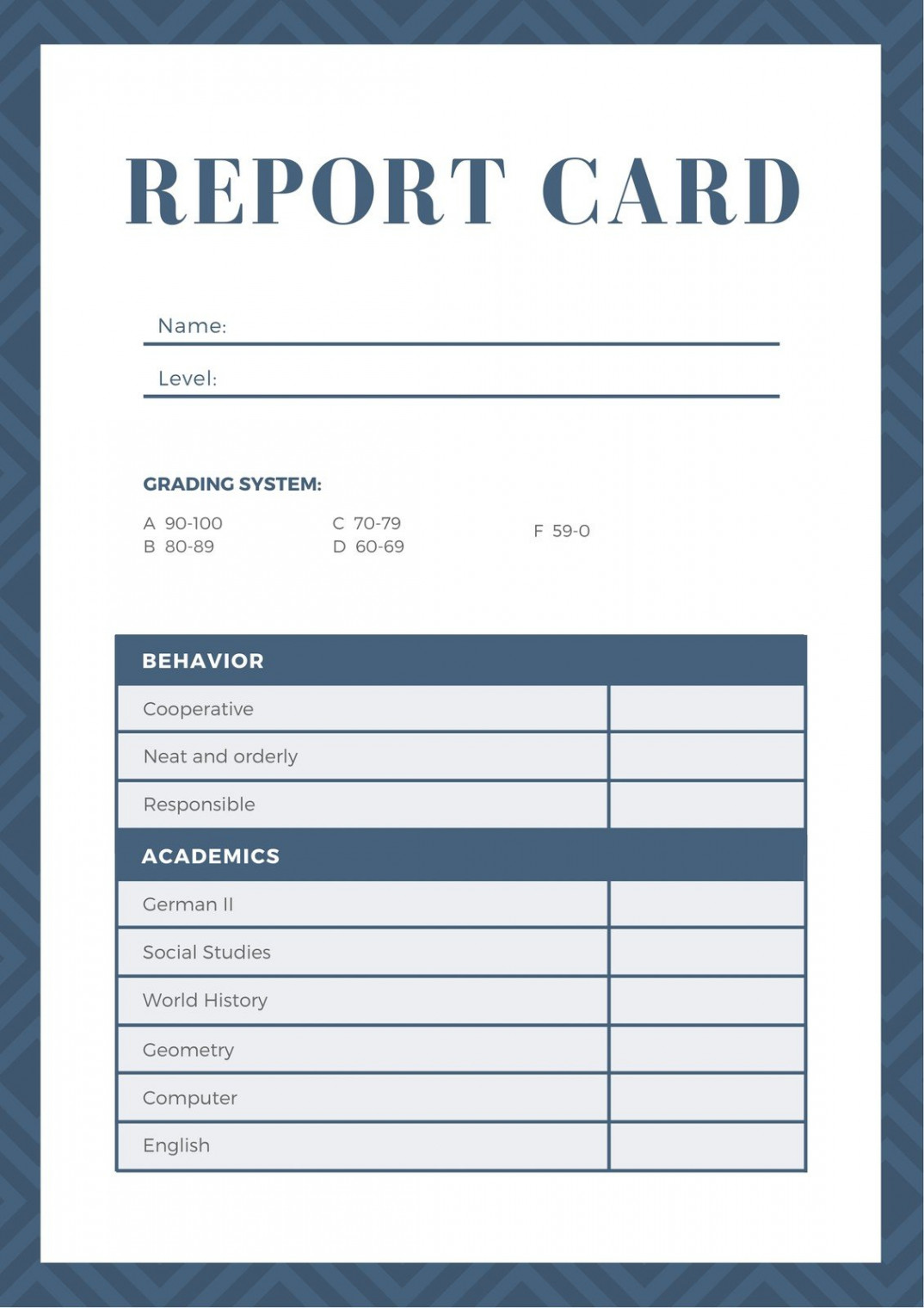 Free, printable, customizable report card templates  Canva