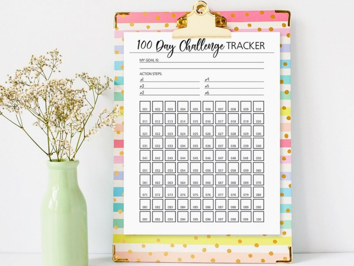 Free Printable  Day Challenge Tracker (Great for Big Goals!)