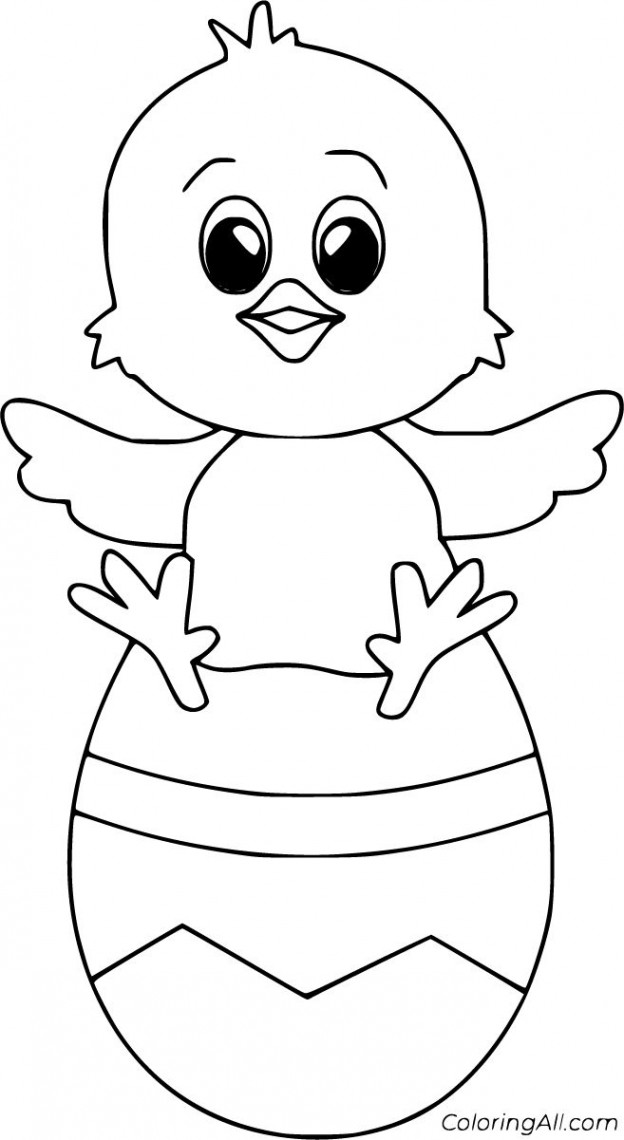 free printable Easter Chick coloring pages in vector format