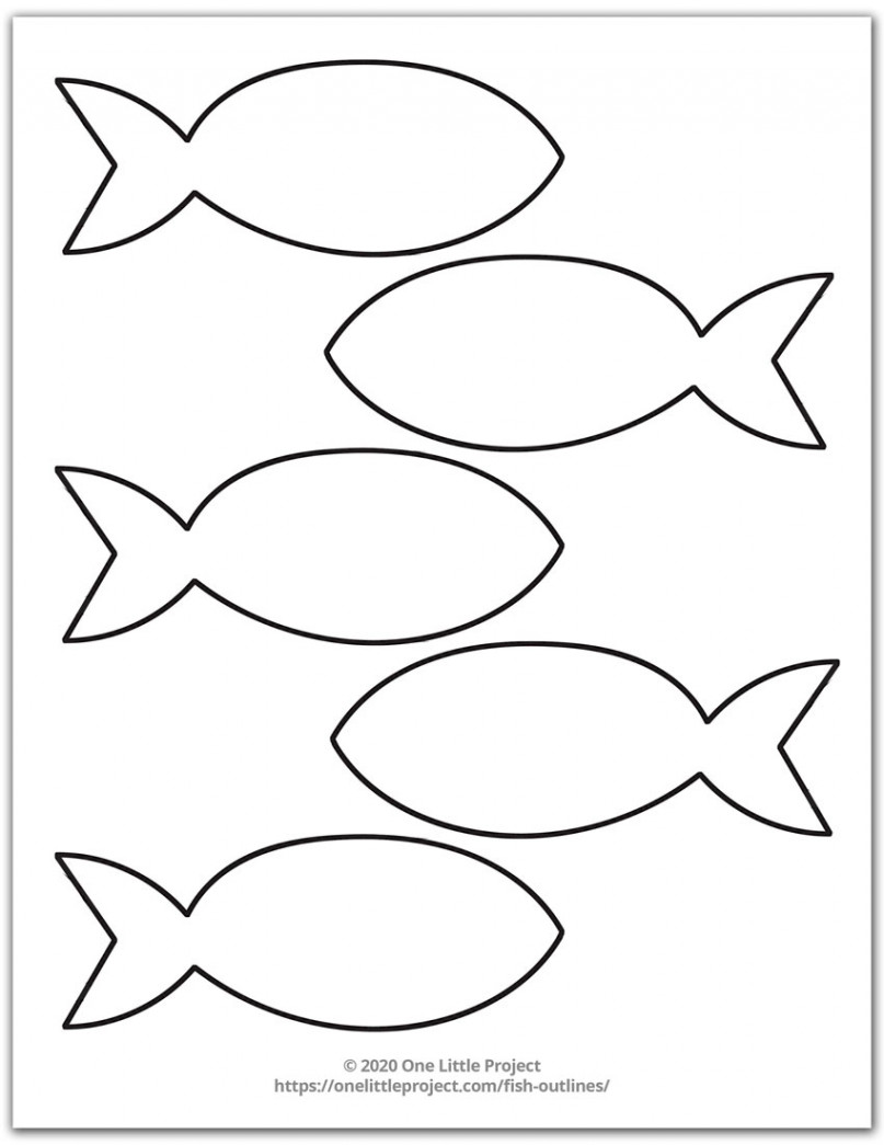 Free Printable Fish Outline Pages  Fish Templates - One Little