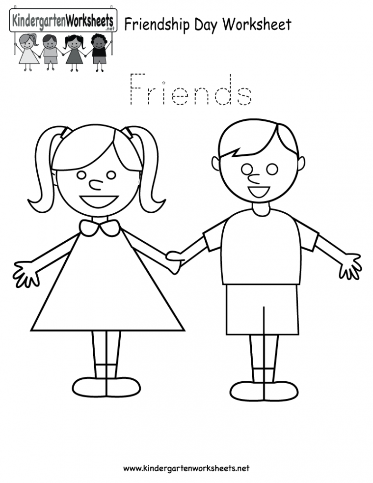 Free Printable Friendship Day Worksheet for Kindergarten